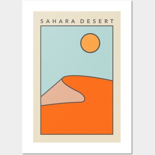 Minimal Style 'Sahara Desert' Illustration Artwork Posters and Art